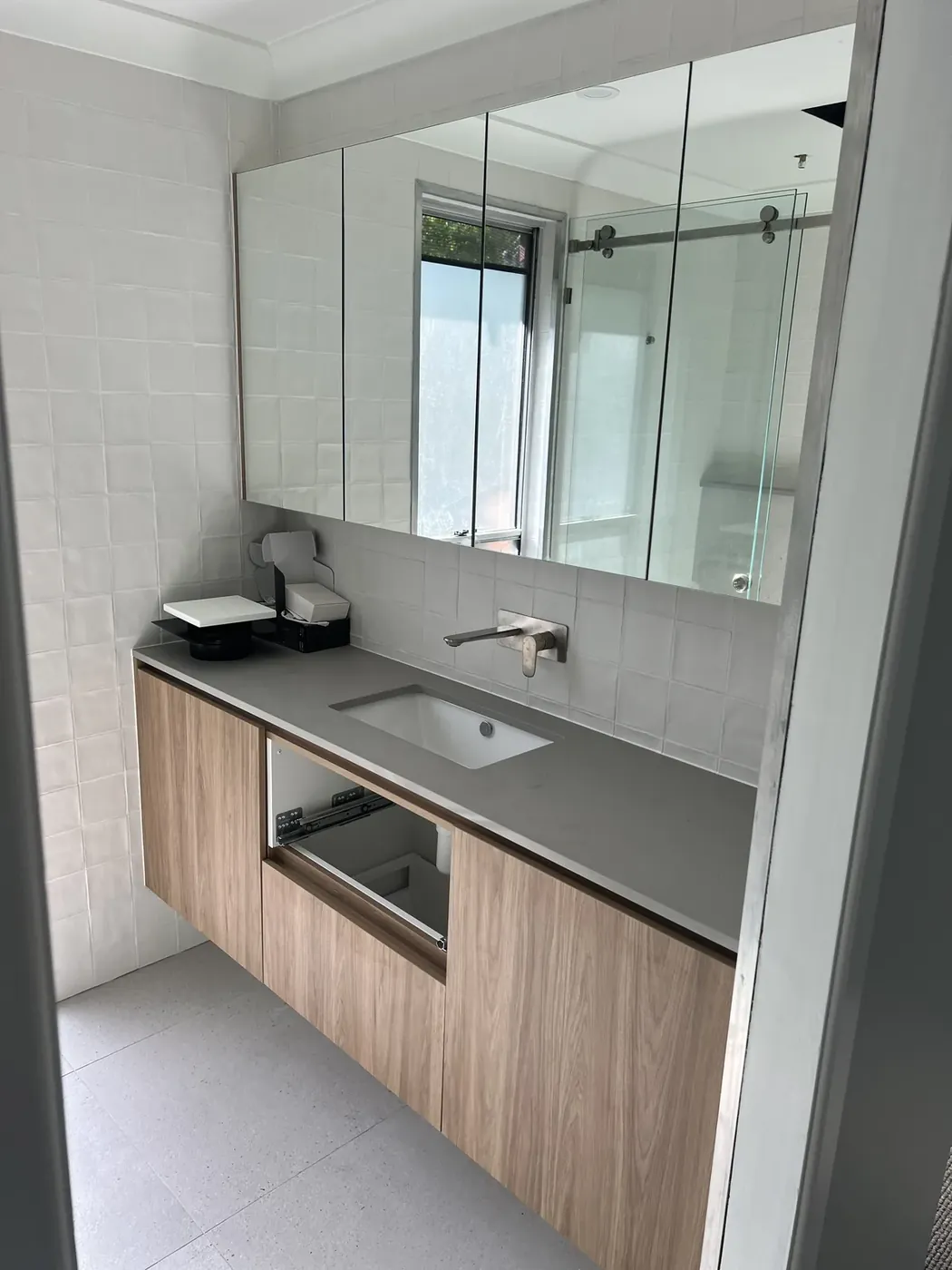 Bathroom plumbing, finished off - after