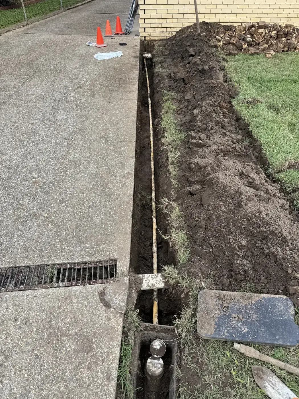 New water service, dug and laid - after